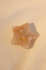 Hand-carved flower agate star crystal