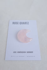Rose quartz crescent moon for self-love