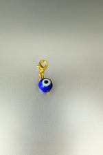 Gold Evil Eye Bead Bag Charm • Clip-On Protective Talisman