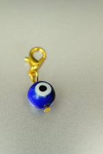 Gold Evil Eye Bead Bag Charm • Clip-On Protective Talisman