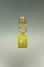 The World Gold Tarot Card Bag Charm • Clip-On Completion Talisman