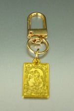 The World Gold Tarot Card Bag Charm • Clip-On Completion Talisman