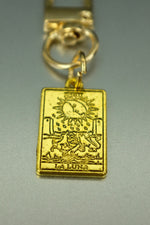 La Luna Gold Tarot Card Bag Charm • Clip-On Intuition Amulet
