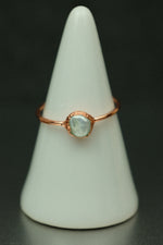 Pearl Copper Ring • Freshwater Pearl on Sculpted Copper Band – Size P