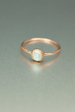 Pearl Copper Ring • Freshwater Pearl on Sculpted Copper Band – Size P