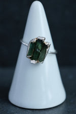Triple Tourmaline Ring in Sterling Silver | Size M | Colourful Crystal Statement