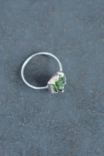 Triple Tourmaline Ring in Sterling Silver | Size M | Colourful Crystal Statement