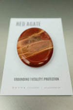 Red Agate Palm Stone • Protection, Grounding & Emotional Balance Crystal