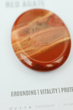 Red Agate Palm Stone • Protection, Grounding & Emotional Balance Crystal
