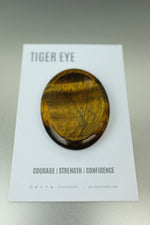 Tiger‑Eye Thumb Stone • Confidence, Focus & Stress‑Relief Crystal