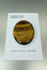 Tiger‑Eye Thumb Stone • Confidence, Focus & Stress‑Relief Crystal