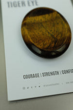 Tiger‑Eye Thumb Stone • Confidence, Focus & Stress‑Relief Crystal