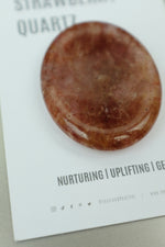 Strawberry Quartz Thumb Stone • Joy, Love & Emotional Grounding Worry Stone