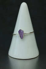 Amethyst Silver Ring - Size T