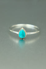 Turquoise Silver Ring - Size S