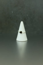 Black Tourmaline Silver Ring - Size R