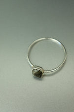 Black Tourmaline Silver Ring - Size R