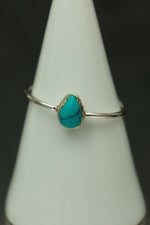Turquoise Silver Ring - Size Q