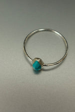 Turquoise Silver Ring - Size Q