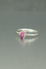 Ruby Silver Ring - Size Q