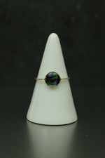 Abalone Shell Silver Ring - Size Q 1/2