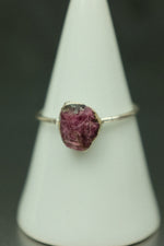 Watermelon Tourmaline Silver Ring - Size Q