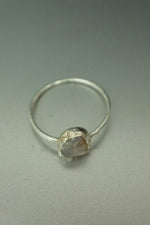 Flower Agate Silver Ring - Size Q 1/2