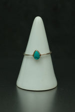 Turquoise Silver Ring - Size Q 1/2