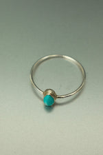 Turquoise Silver Ring - Size Q 1/2