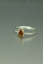 Tigers Eye Silver Ring - Size P