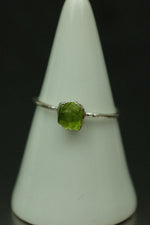 Peridot Silver Ring - Size P