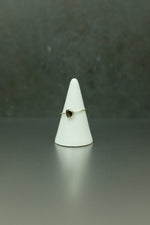 Golden Obsidian Silver Ring - Size P