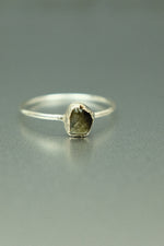 Golden Obsidian Silver Ring - Size P