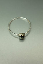 Golden Obsidian Silver Ring - Size P