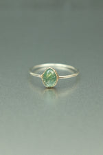 Moss Agate Silver Ring - Size P 1/2