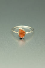 Carnelian Silver Ring - Size P