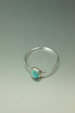 Turquoise Silver Ring - Size O 1/2