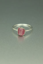 Watermelon Tourmaline Silver Ring - Size O 1/2