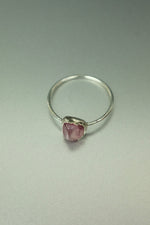 Watermelon Tourmaline Silver Ring - Size O 1/2