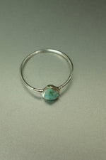 Turquoise Silver Ring - Size N