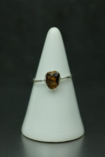 Tigers Eye Silver Ring - Size N