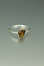Tigers Eye Silver Ring - Size N