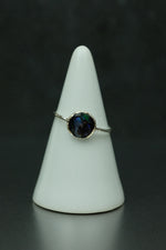 Abalone Shell Silver Ring - Size O