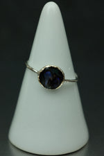 Abalone Shell Silver Ring - Size O