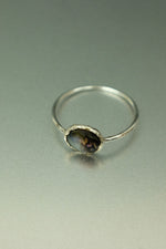 Abalone Shell Silver Ring - Size O