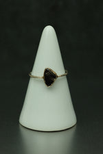 Smokey Quartz Silver Ring - Size N 1/2