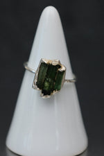 Triple Tourmaline Ring in Sterling Silver | Size M | Colourful Crystal Statement