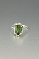 Triple Tourmaline Ring in Sterling Silver | Size M | Colourful Crystal Statement