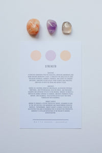 Packet of crystals for strength, featuring a selection of powerful stones to boost resilience and inner fortitude.