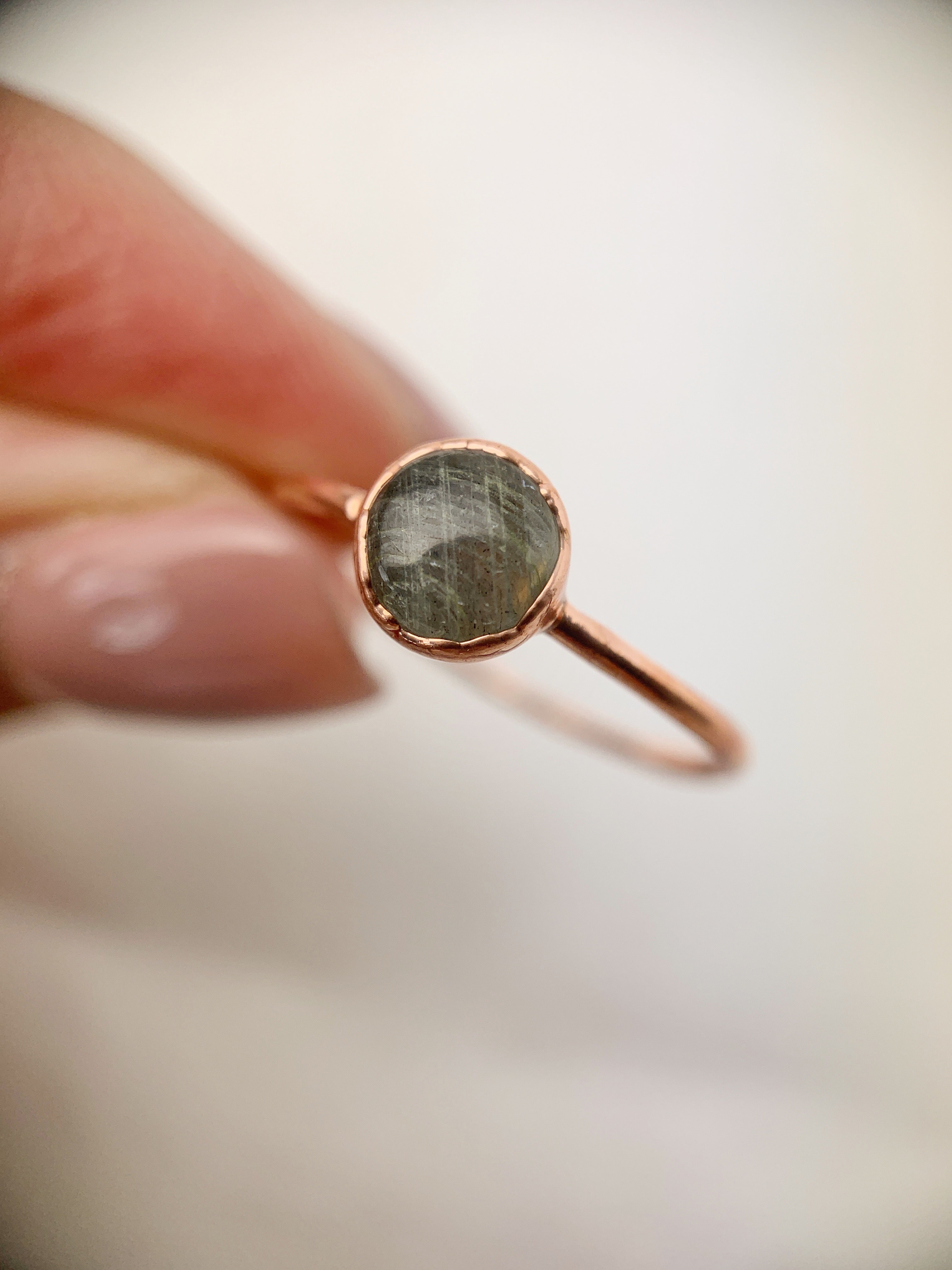 Round Labradorite Ring